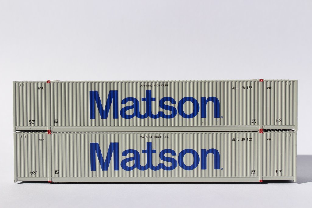 JTC Model Trains 537011 N Matson 53' High Cube 8-55-8 Container (Pack of 2)