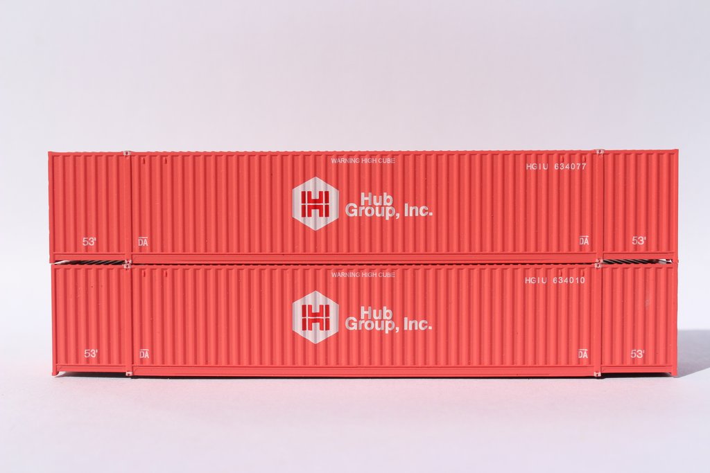 JTC Model Trains 535018 N HUB 53' Corrugated Side Containers (Pack of 2)