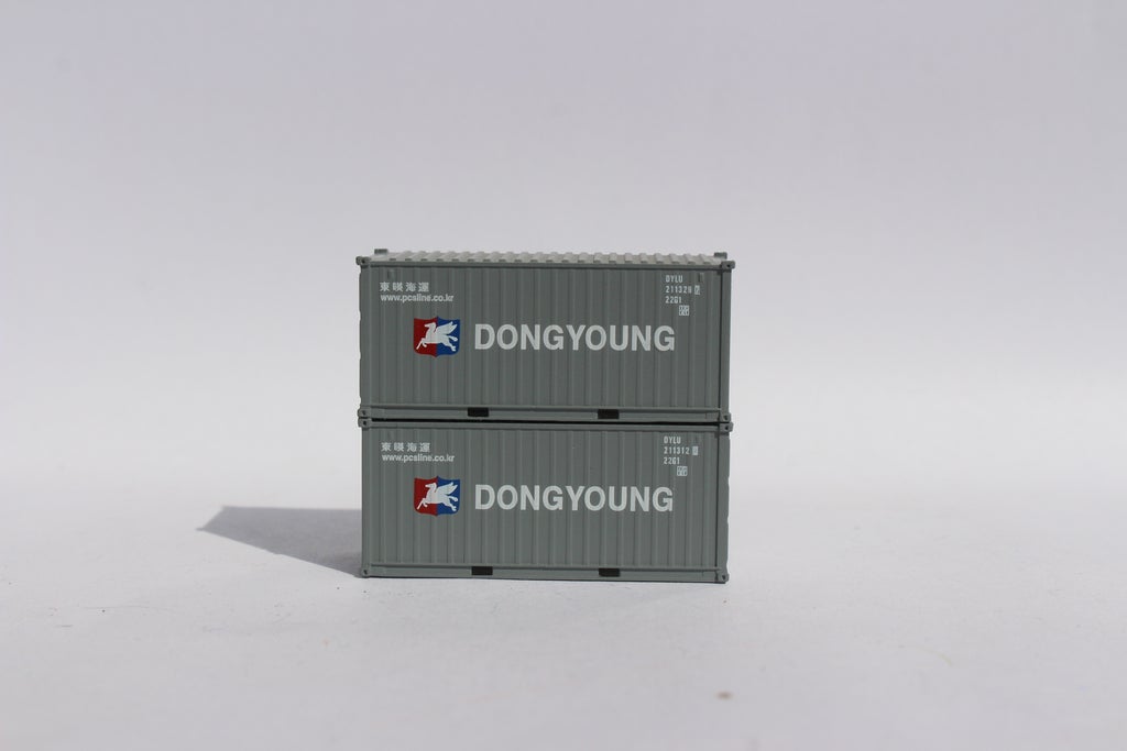 JTC Model Trains 205440 N Dong Young 20' Standard C.S. Container (Pack of 2)