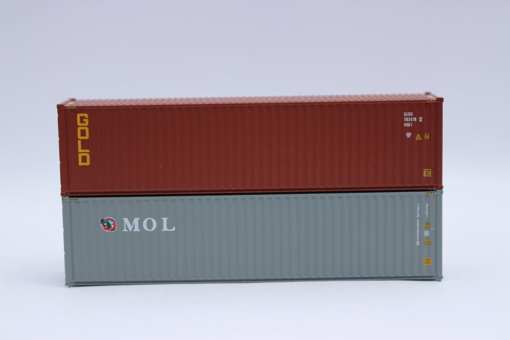 JTC Model Trains 405804 N GOLD & MOL 40' HC C.S. Container Mix Pack (Pack of 2)