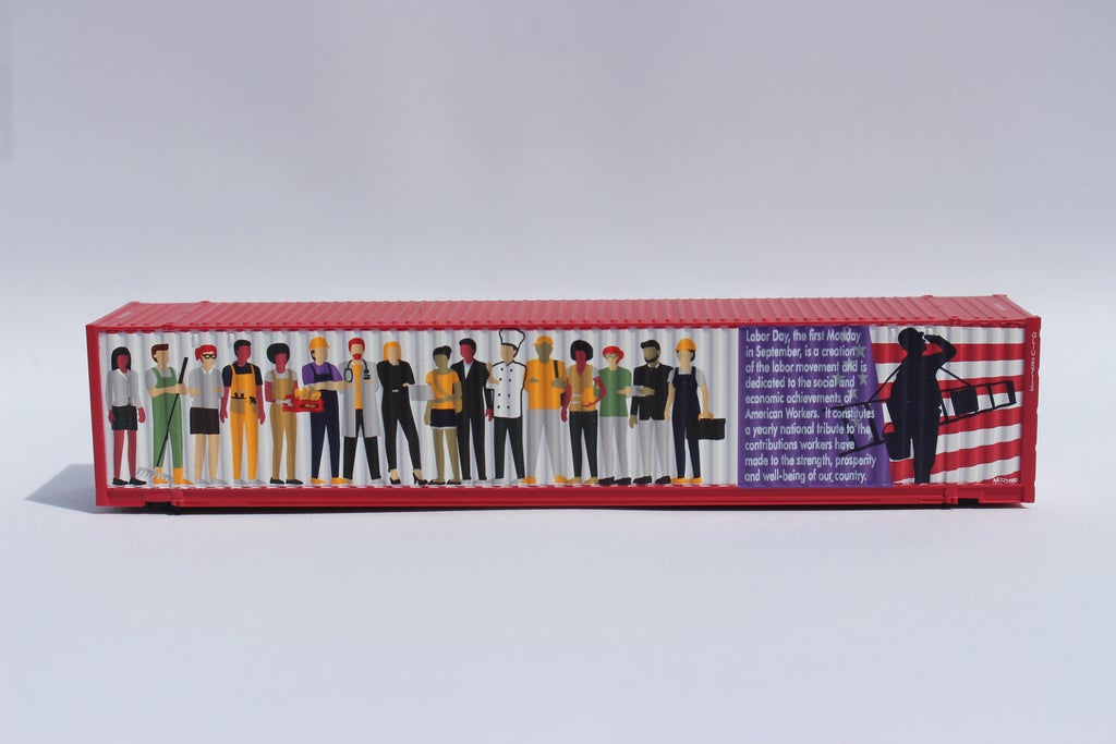 JTC Model Trains 485026 N 2021 Labor Day 48' Red HC Corrugated Side Container
