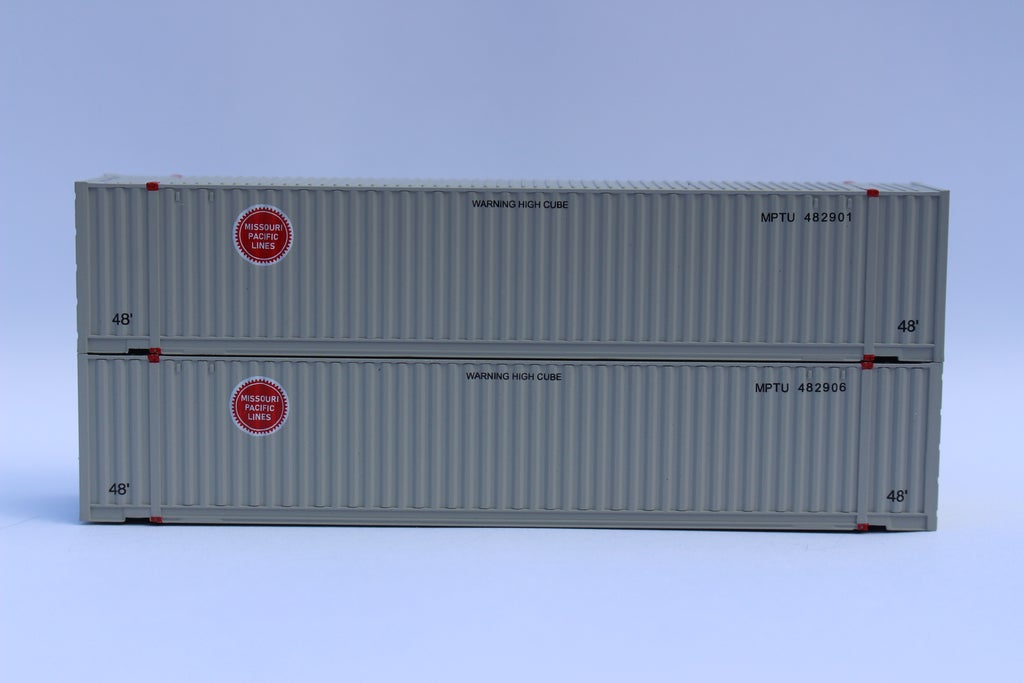 JTC Model Trains 485029 N Missouri Pacific Buzzsaw 48' HC Container (Pack of 2)