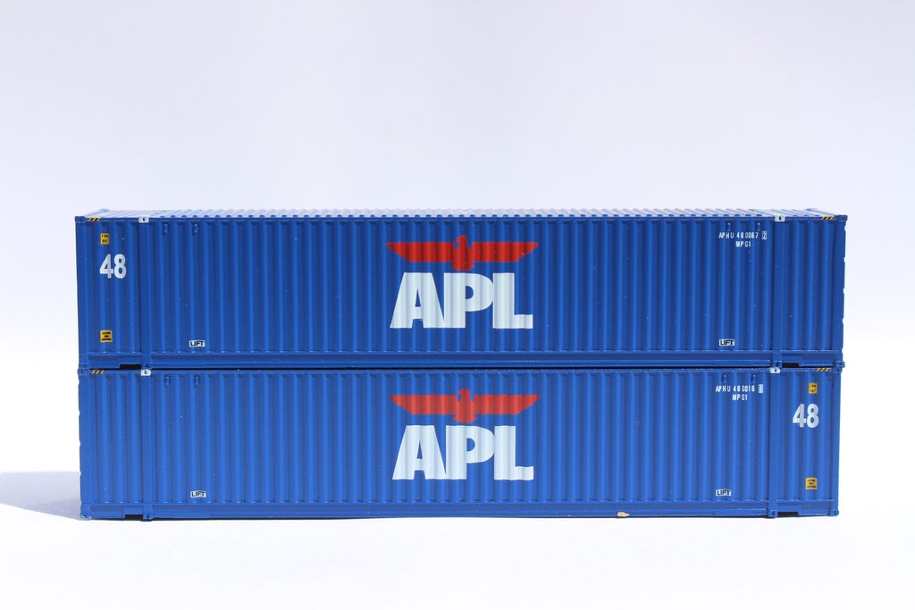 JTC Model Trains 485018 N APL 48' HC 3-42-3 C.S. Container Set #2 (Pack of 2)