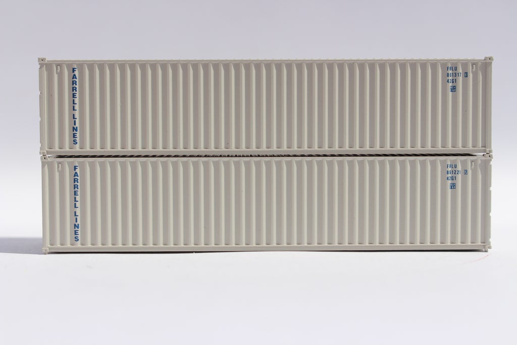 JTC Model Trains 405347 N Farrell Lines 40' Standard Steel Container (Pack of 2)
