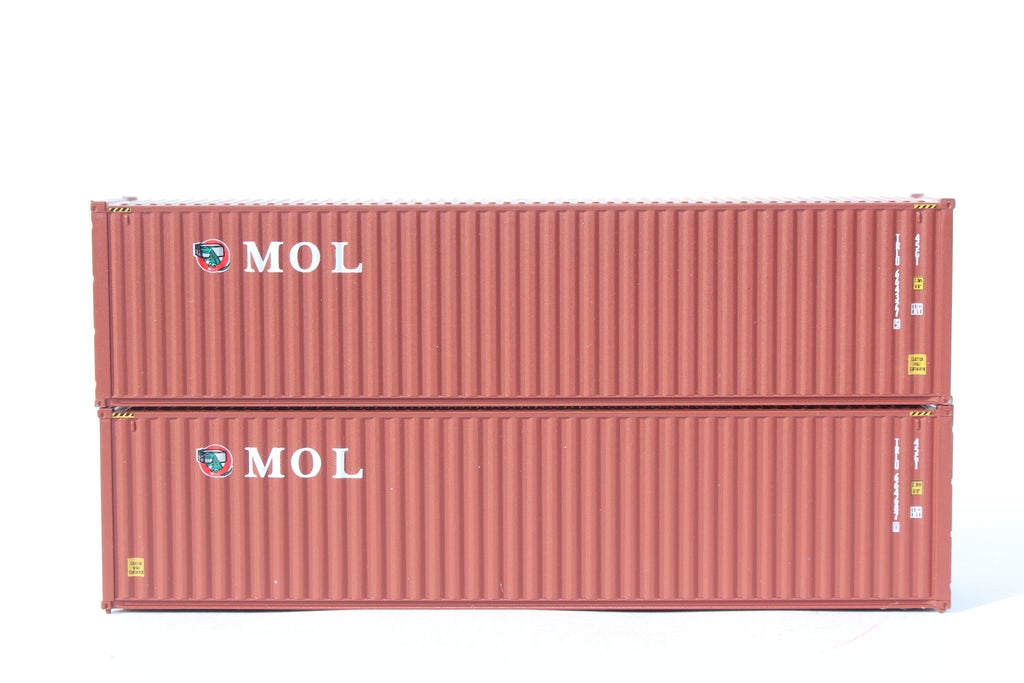 JTC Model Trains 405143 N MOL Initials 40' HC C.S. Steel Containers (Pack of 2)