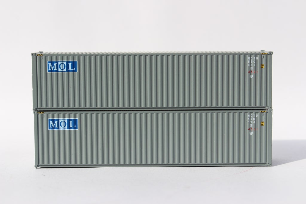JTC Model Trains 405146 N MITSUI OSK 40' HC C.S. Steel Containers (Pack of 2)