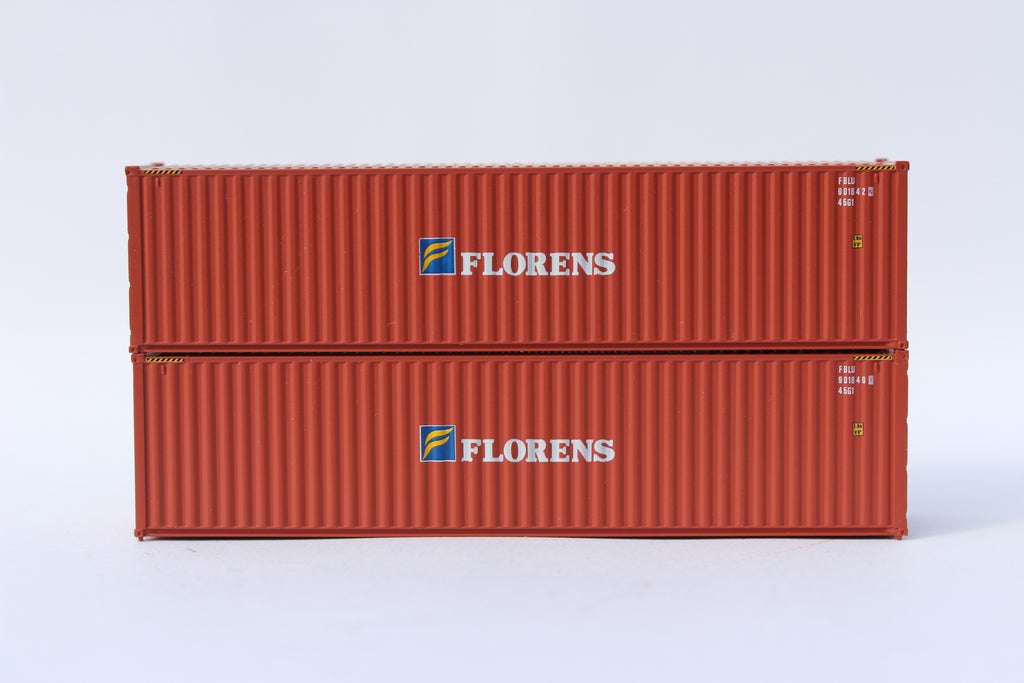 JTC Model Trains 405025 N Florens 40' High Cube C.S. Container (Pack of 2)