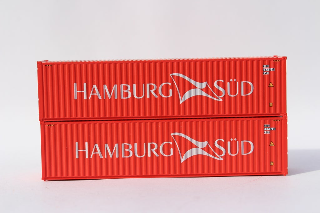 JTC Model Trains 405186 N Hamburg Sud 40' High Cube C.S. Container (Pack of 2)