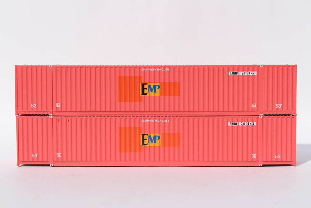 JTC Model Trains 535096 N EMP 53' HC 6-42-6 Corrugated Containers (Set of 2)