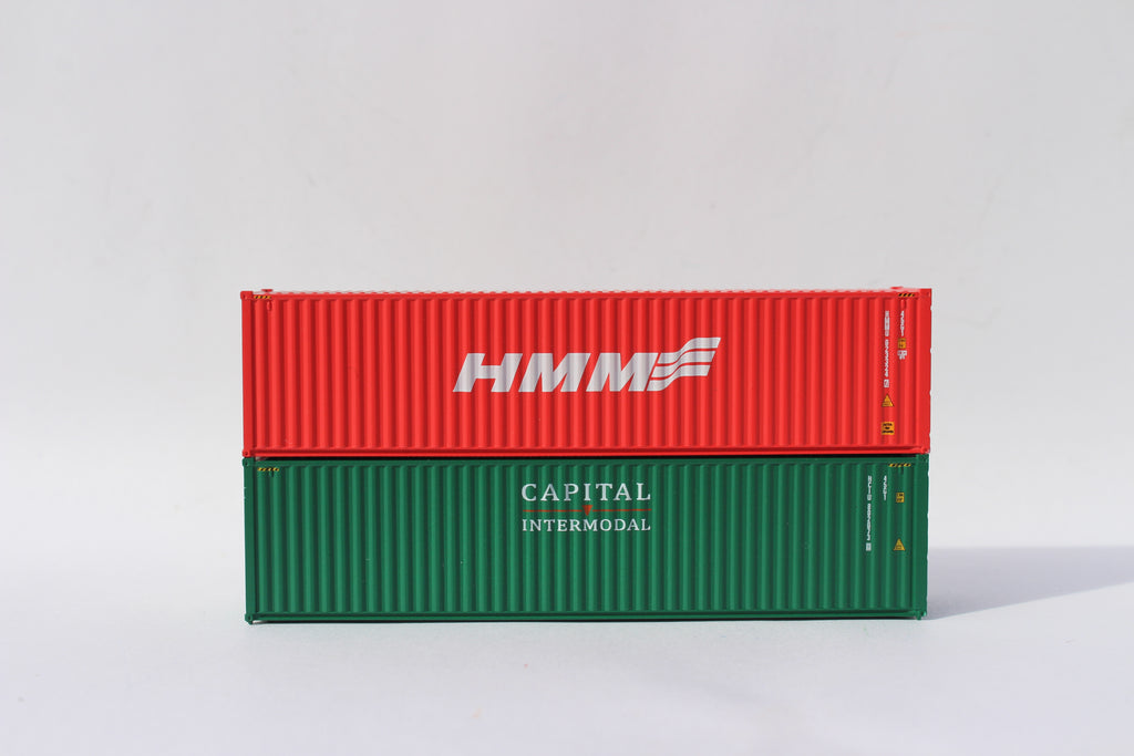 JTC Model Trains 405803 N HMM & Captial 40' High Cube Corrugated-Side Containers