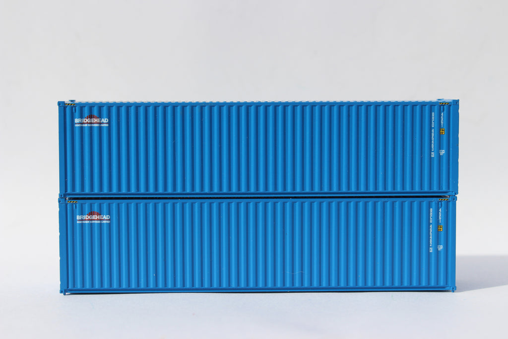 JTC Model Trains 405056 N Bridgehead 40' HC Corrugated-Side Containers