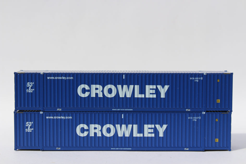 JTC Model Trains 535077 N Crowley Blue Website Ocean 53' Containers