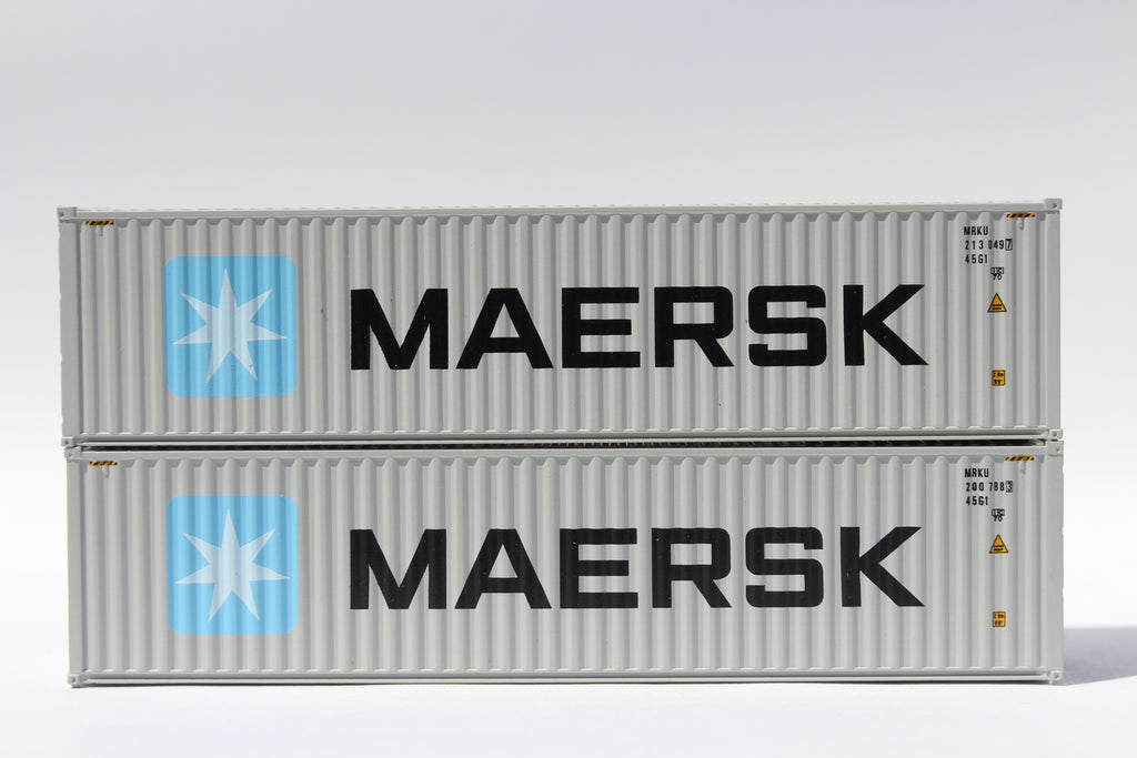 JTC Model Trains 405163 N MAERSK 40' HC Corrugated-Side Containers (Set of 2)