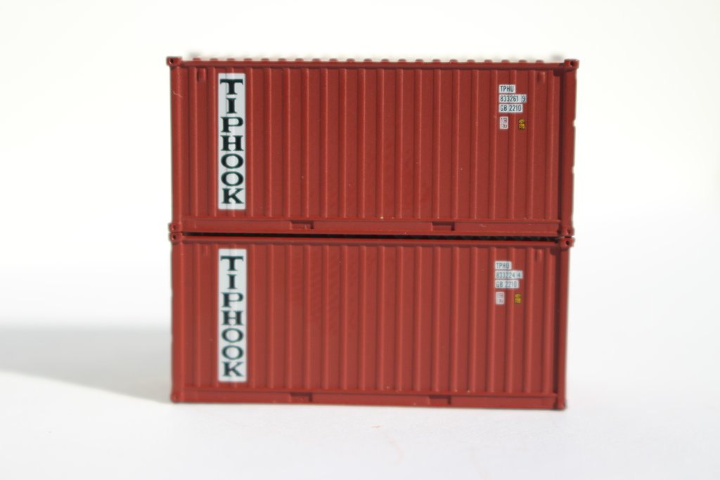 JTC Model Trains 205302 N Tiphook 20' Standard Height Corrugated-Side Container