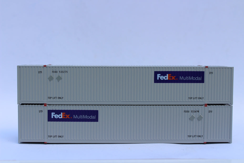 JTC Model Trains 537064 N FedEx Multimodal 53' HC 8-55-8 Corrugated Containers
