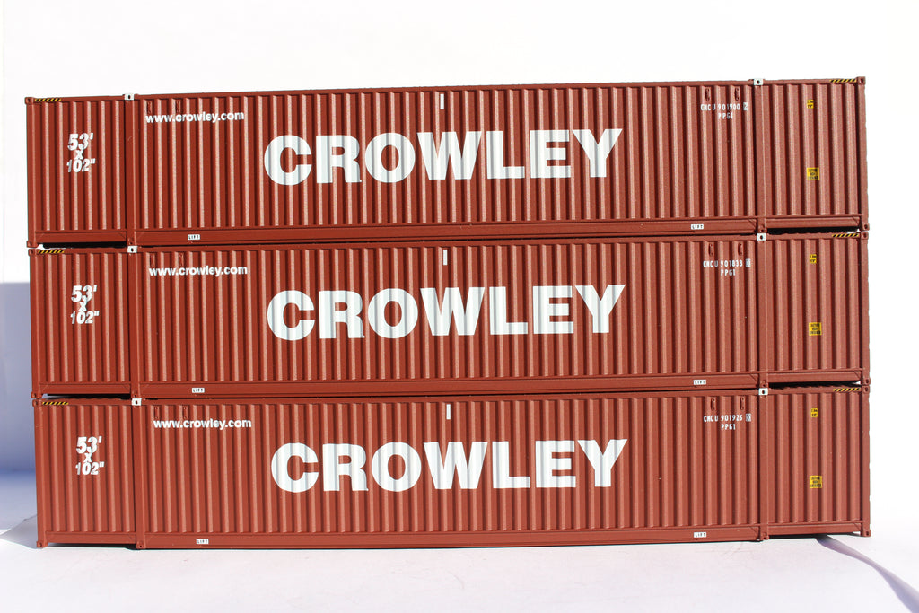 JTC Model Trains 953049 HO Crowley "Website" Ocean 53' Container (Pack of 3)