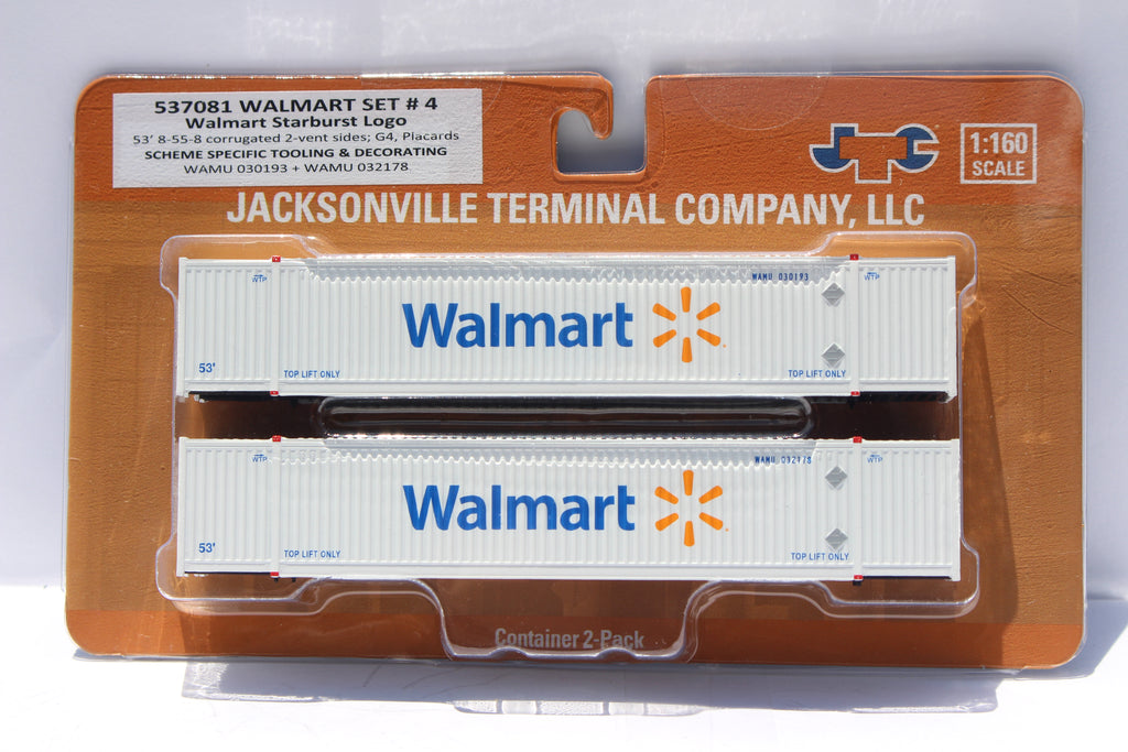 JTC Model Trains 537081 N Walmart 8-55-8 Corrugated Containers Set #4