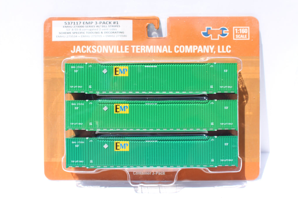JTC Model Trains 537117 N EMP - UP 53' High Cube Container #1 (Set of 3)