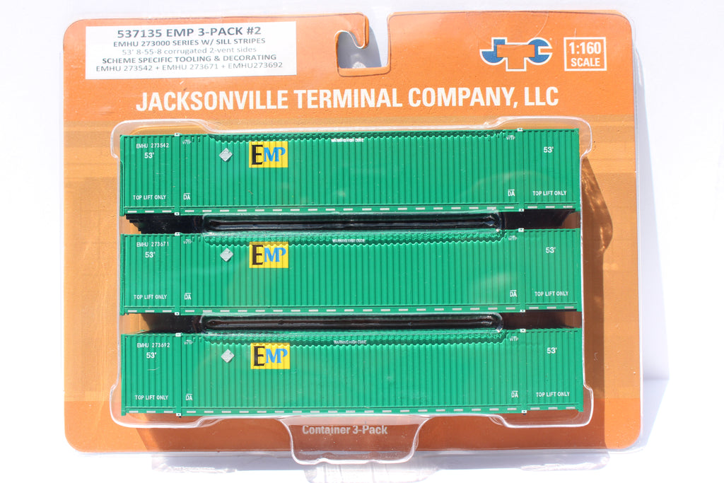 JTC Model Trains 537135 N EMP - UP 53' High Cube Container #2 (Set of 3)