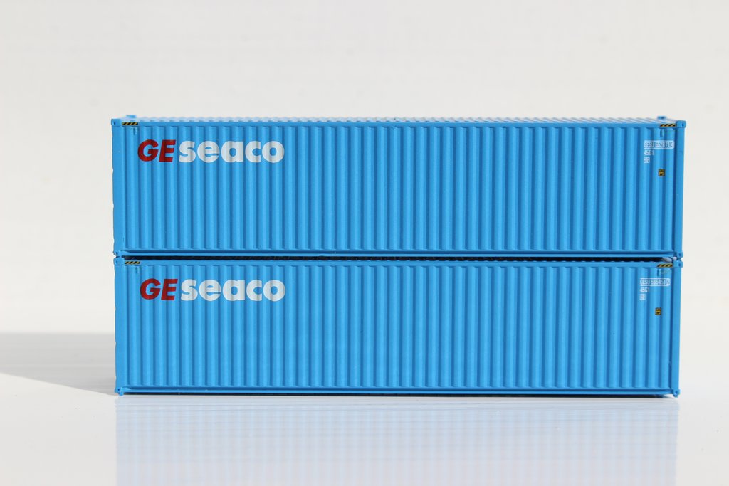 JTC Model Trains 405040 N GE SEACO 40' High Cube Containers with Magnetic System