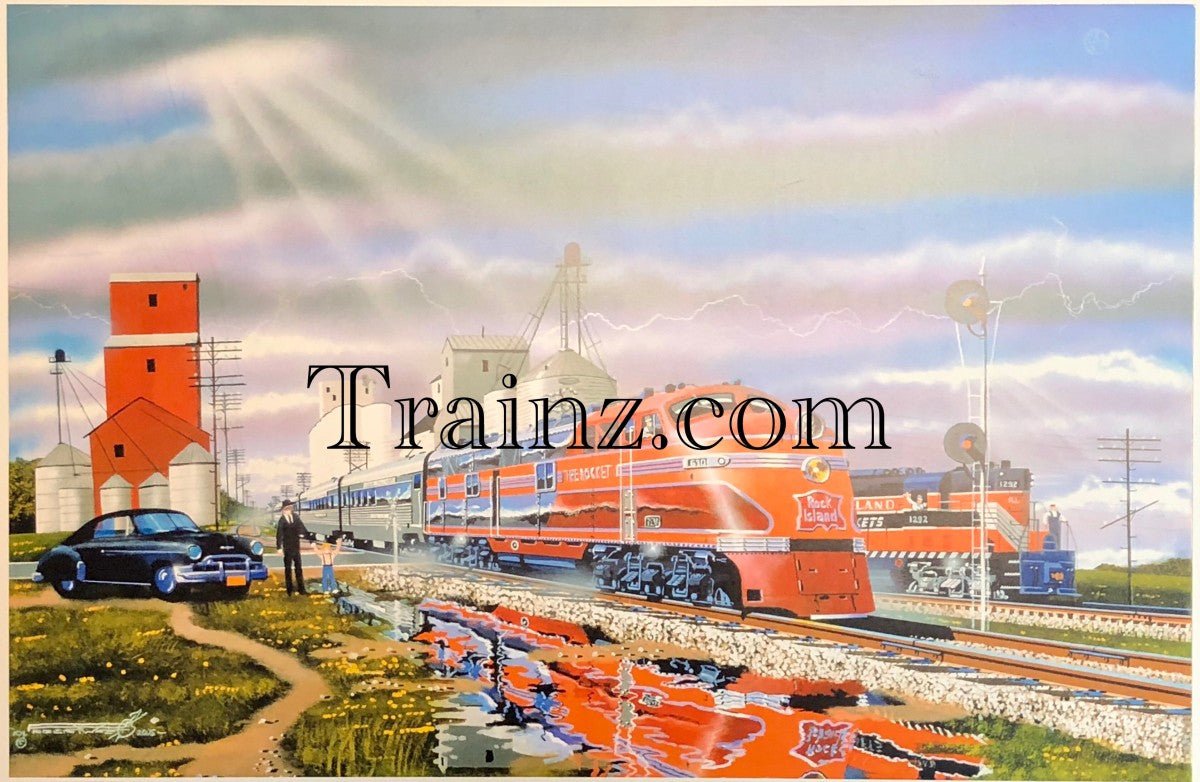Robert West 335 Rock Island Memories I' Railroad Art Print - Signed