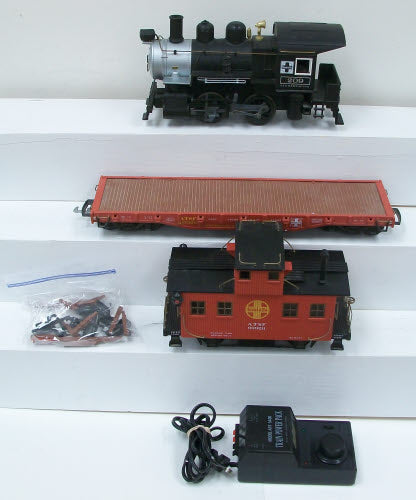Aristo-Craft 28009 Santa Fe 0-4-0 G Gauge Steam Freight Starter Train Set
