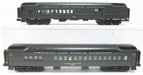 MTH 20-4188 O CNW 70' Madison Combine/Diner Passenger Car Set (Set of 2)