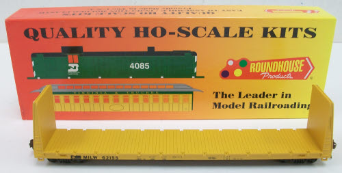 Roundhouse 1307 HO Scale 60'''' Milwaukee Bulkhead Flatcar