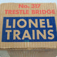 Lionel 317 Vintage O 24 Inch Silver Metal Trestle Bridge