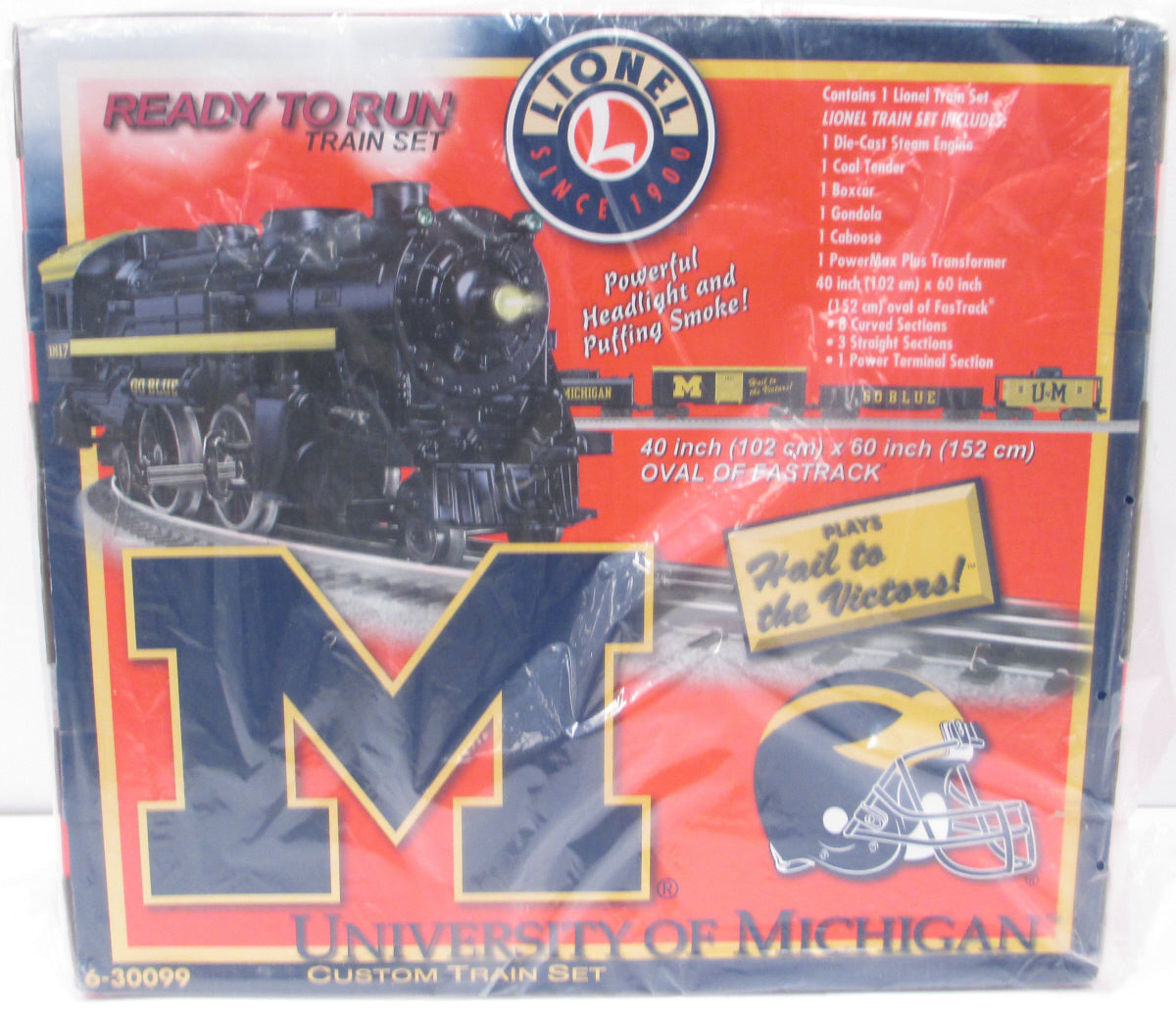 Lionel 6-30099 University of Michigan O Gauge Steam Train Set