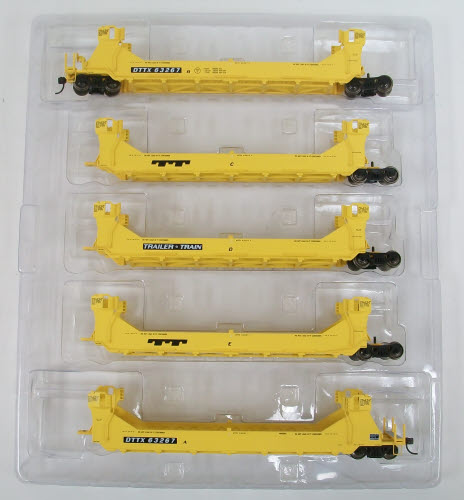 A-Line 47615-01 HO Trailer Train Twin Stack Container Car # 63267 (Set of 5)