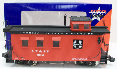 USA Trains R12004 Santa Fe Wood Side Caboose #202 (Metal Wheels)