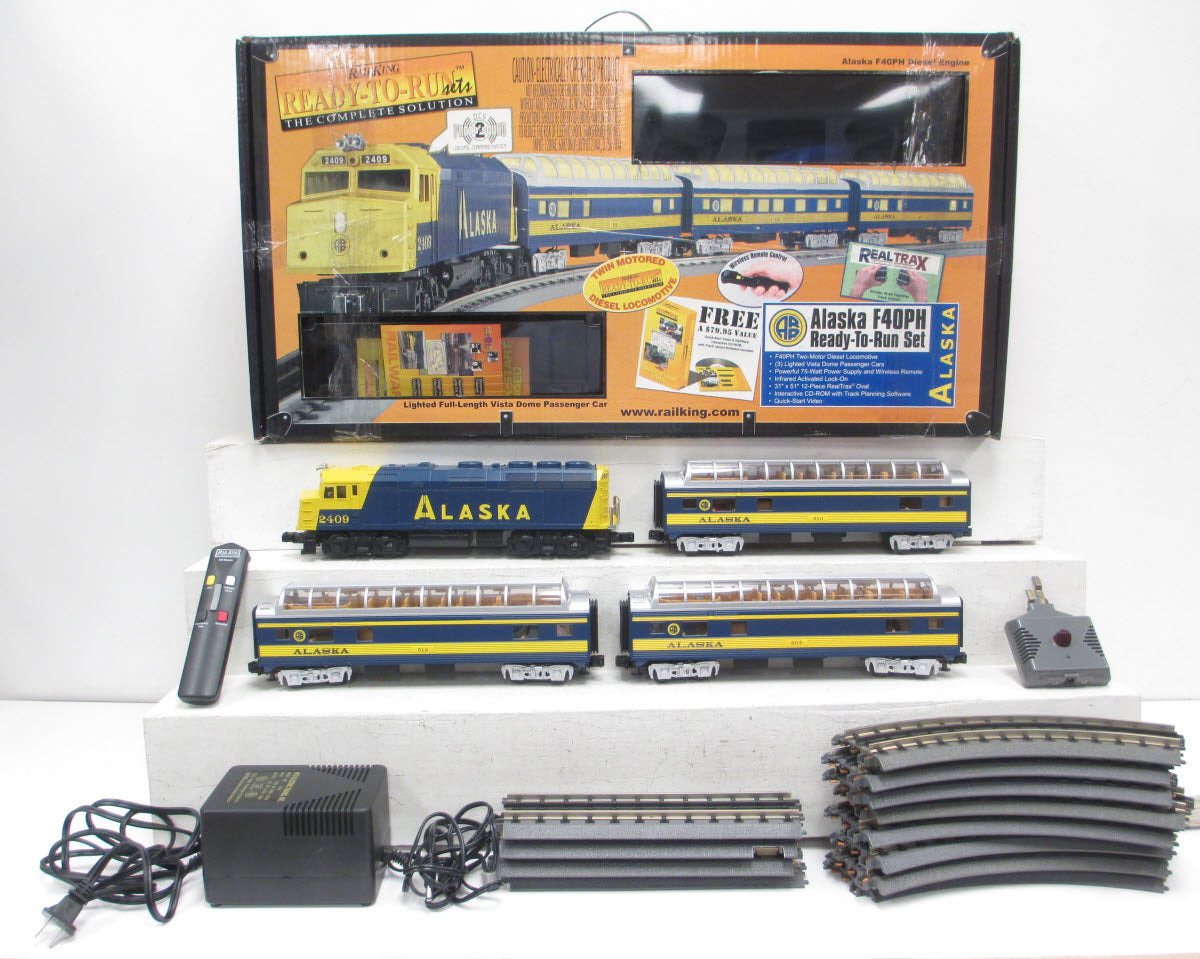 MTH 30-4055-1 O Gauge Alaska RailKing F40PH Diesel Train Set w/Proto-Sound 2.0