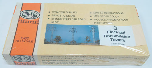 Con-Cor 0002-009949 HO Electrical Transmission Towers Kit (Set of 3)