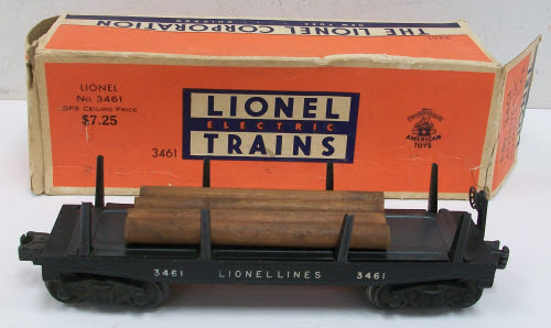 Lionel 3461 Vintage O Lionel Lines Operating Log Dump Car