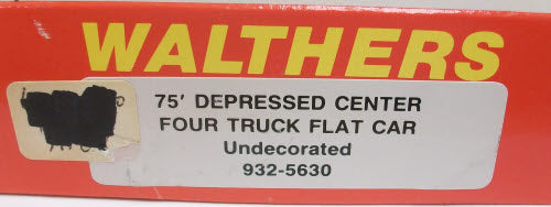 Walthers 932-5630 HO Santa Fe 81' 4-Truck Depressed-Center Flatcar # 90012