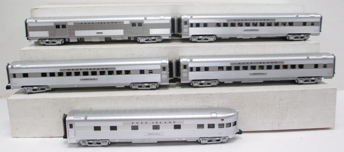 MTH 20-65195 O Rock Island 70' Streamlined Ribbed Passenger Car Set (Set of 5)