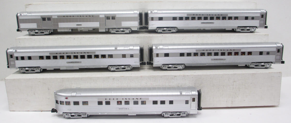 MTH 20-65195 O Rock Island 70' Streamlined Ribbed Passenger Car Set (Set of 5)