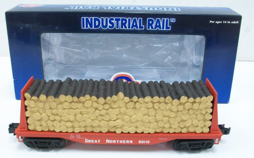 Industrial Rail 1004301 GN Flatcar w/Pulpwood Load #60110