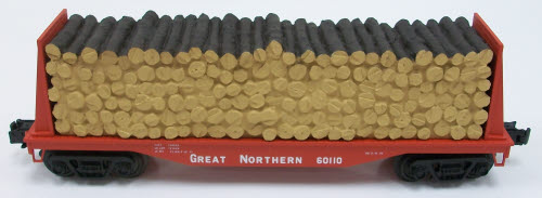 Industrial Rail 1004301 GN Flatcar w/Pulpwood Load #60110