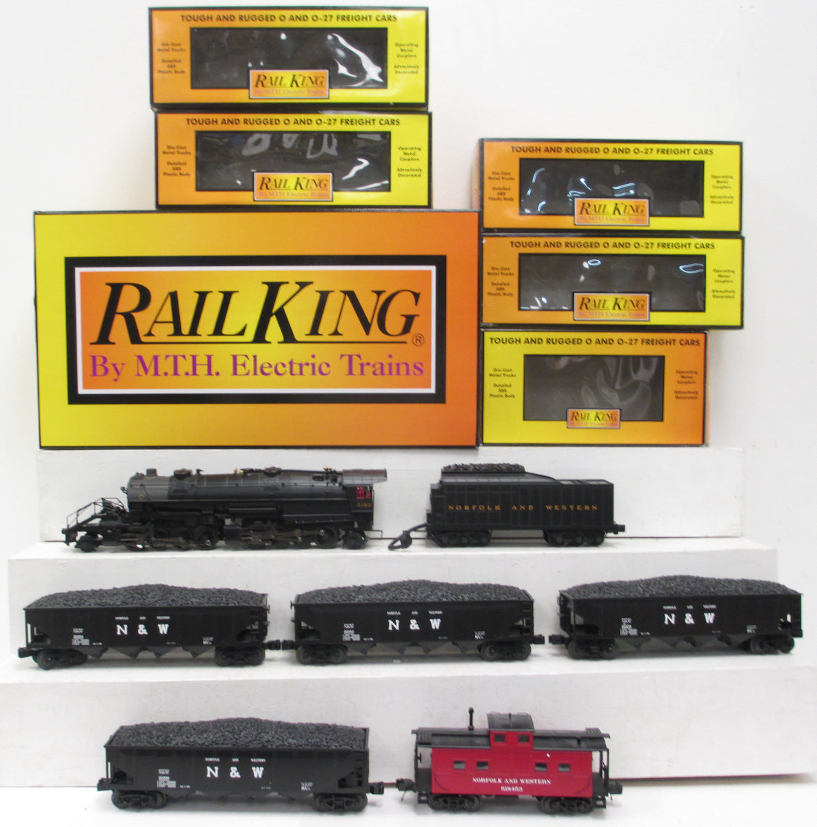 MTH 30-1547-1 N&W 2-8-8-2 Imperial Y6b O Gauge Steam Freight Train Set w/PS 2.0
