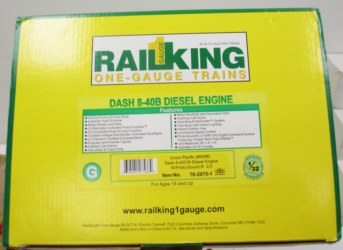 MTH 70-2075-1 Union Pacific Dash 8-40CW Diesel Engine w/PS 2.0 #9358