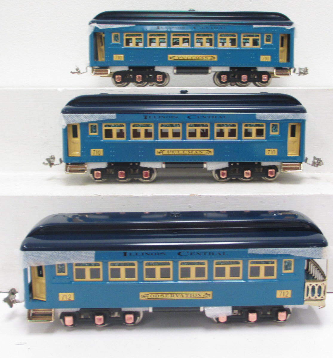 MTH 10-8508 O Two-Tone Blue 710 Series Passenger Car Set (Set of 3)