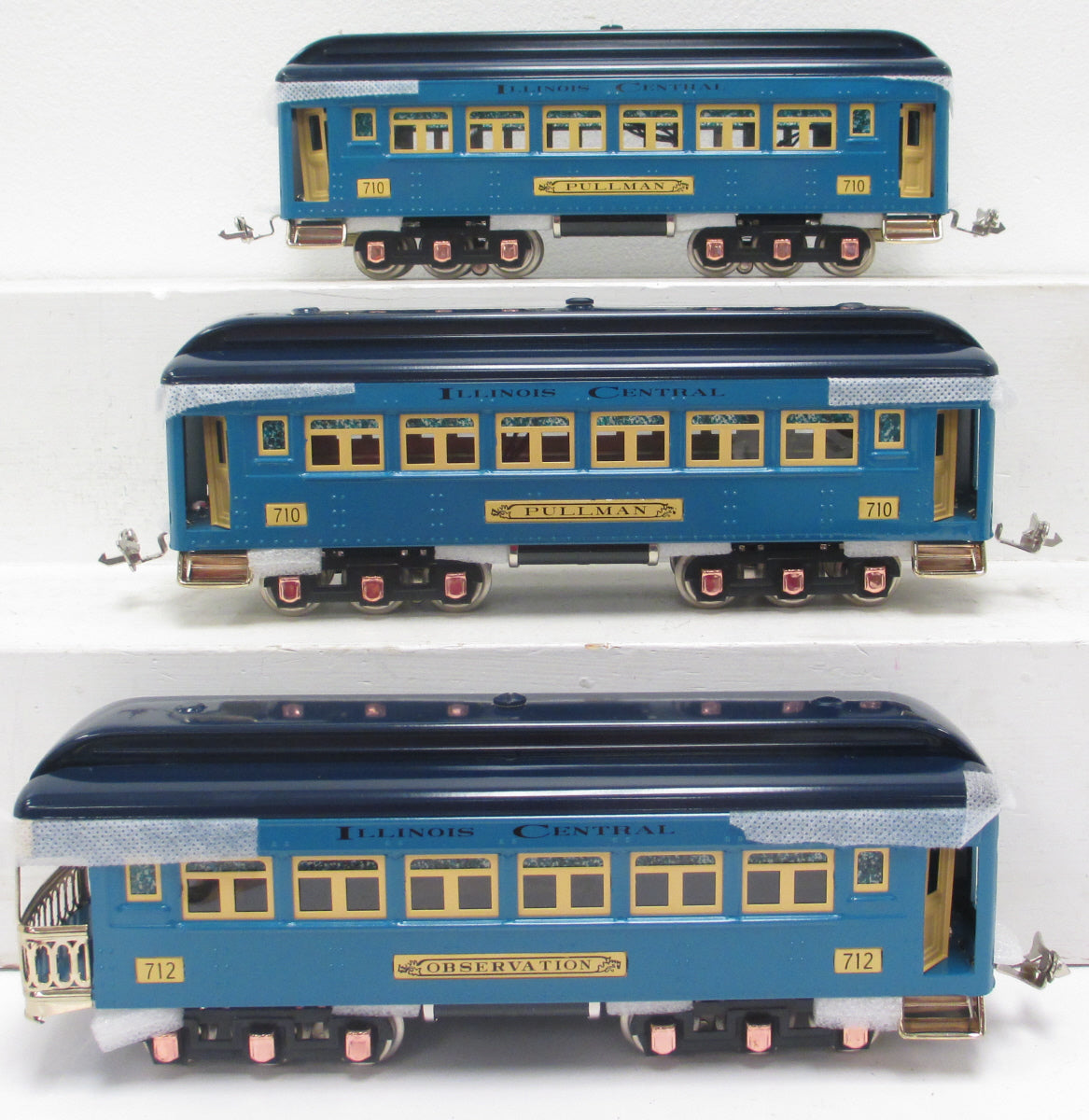 MTH 10-8508 O Two-Tone Blue 710 Series Passenger Car Set (Set of 3)