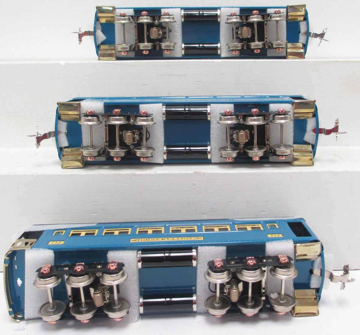 MTH 10-8508 O Two-Tone Blue 710 Series Passenger Car Set (Set of 3)
