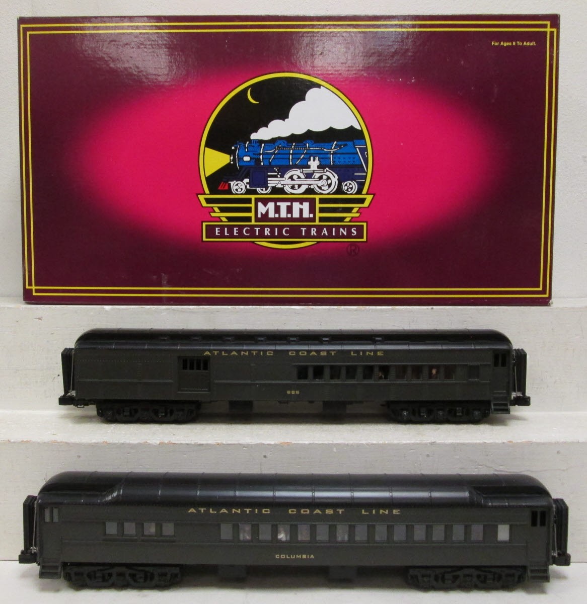 MTH 20-4190 O Atlantic Coast Line 70’ Madison Comb/Din Passenger Set (Set of 2)