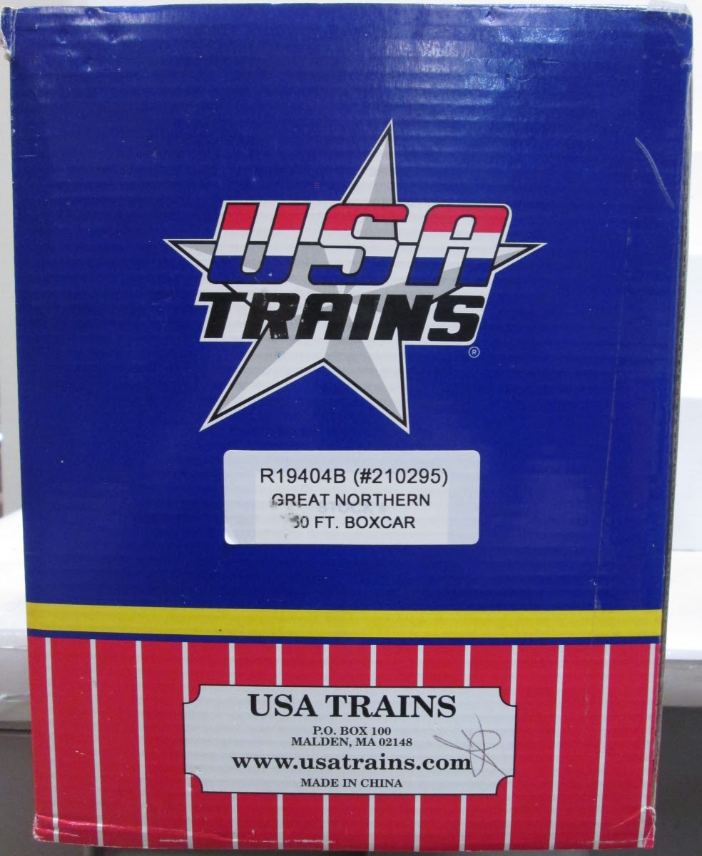 USA Trains 19404B G Great Northern 60' Steel Boxcar #210295 - Metal Wheels