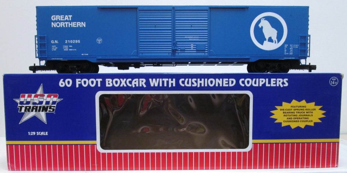 USA Trains 19404B G Great Northern 60' Steel Boxcar #210295 - Metal Wheels