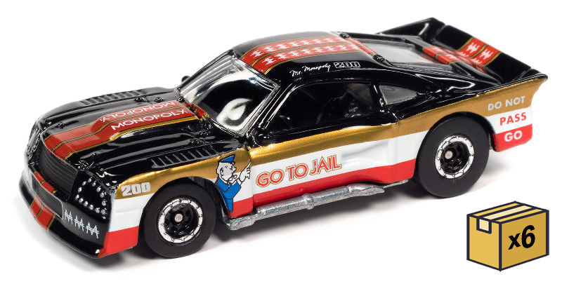 Johnny Lightning JLSP214-CASE 1:64 Monopoly - Ford Mustang Cobra II (Pack of 6)