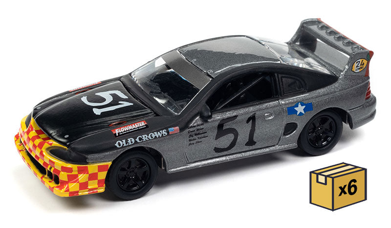 Johnny Lightning JLSP295-A-CASE 1:64 1990s Ford Mustang Race Car #51 (Pack of 6)